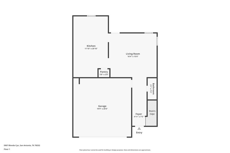 1,295/Mo, 5907 Blonde Canyon San Antonio, TX 78252 Floor Plan View