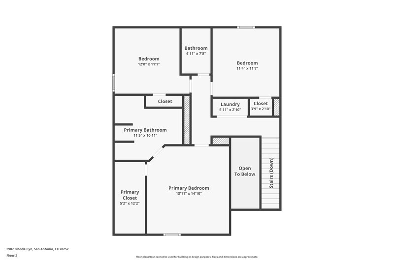 1,295/Mo, 5907 Blonde Canyon San Antonio, TX 78252 Floor Plan View 2