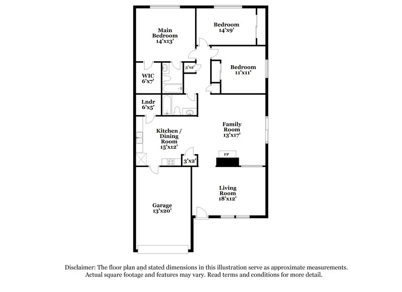 1,495/Mo, 7002 Flint View San Antonio, TX 78244 Floor Plan View