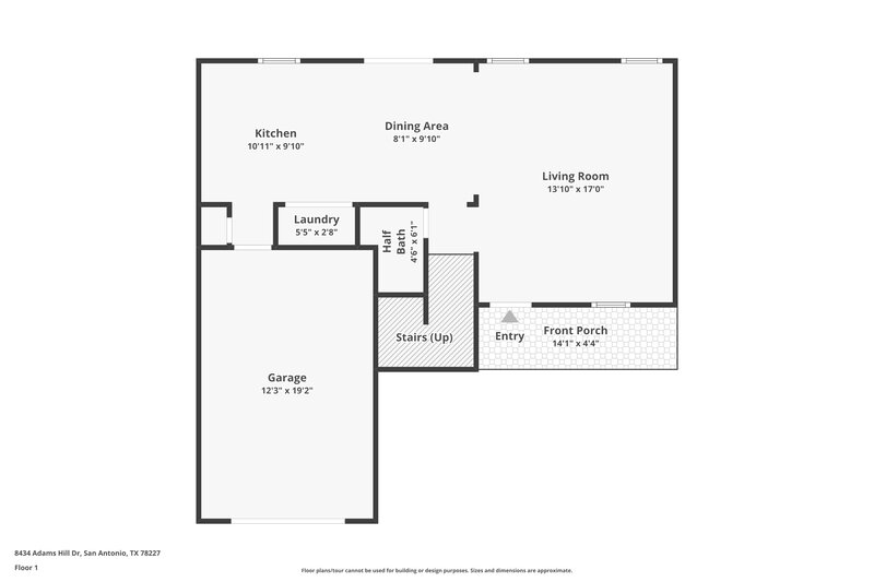 1,290/Mo, 8434 Adams Hill Dr San Antonio, TX 78227 Floor Plan View