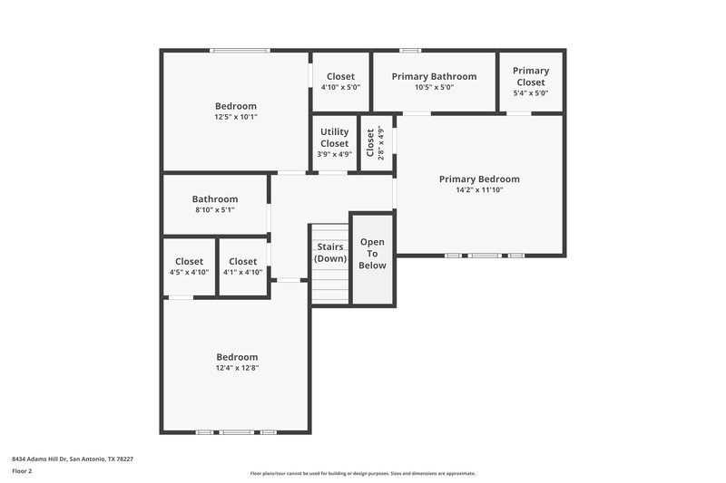 1,290/Mo, 8434 Adams Hill Dr San Antonio, TX 78227 Floor Plan View 2