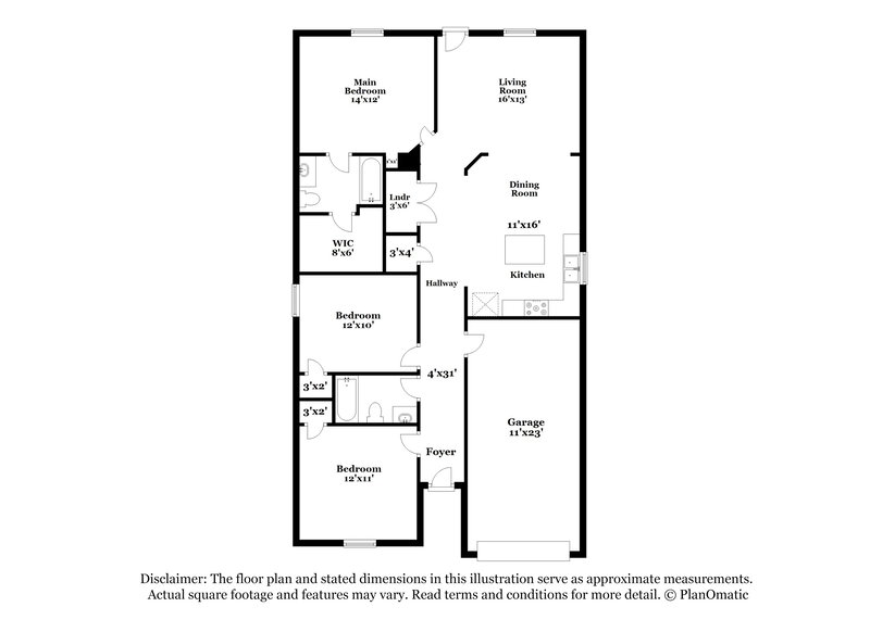 1,425/Mo, 5810 Hickory Canyon San Antonio, TX 78252 Floor Plan View
