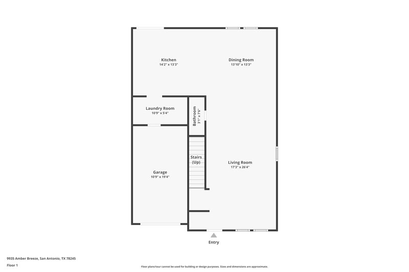 1,370/Mo, 9935 Amber Breeze San Antonio, TX 78245 Floor Plan View