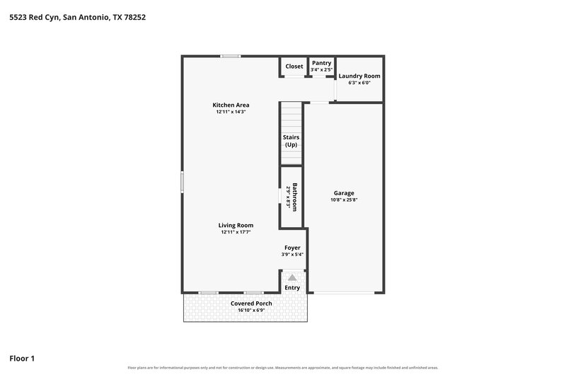 0/Mo, 5523 Red Canyon San Antonio, TX 78252 Floor Plan View