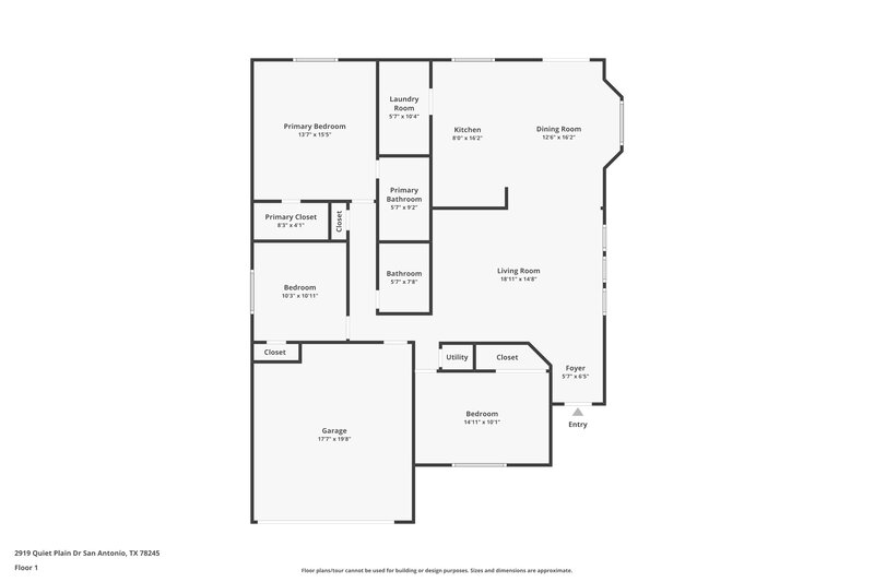 1,450/Mo, 2919 Quiet Plain Dr San Antonio, TX 78245 Floorplan View