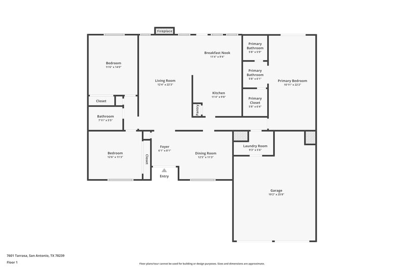1,510/Mo, 7601 Tarrasa Dr San Antonio, TX 78239 Floor Plan View