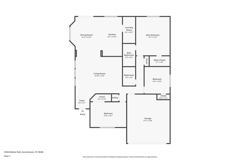 1,775/Mo, 13034 Woller Path San Antonio, TX 78249 Floor Plan View