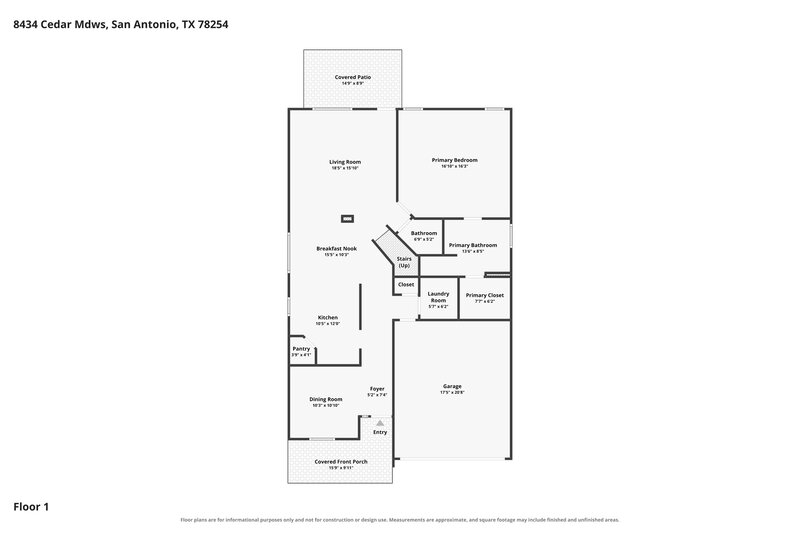 1,960/Mo, 8434 Cedar Mdws San Antonio, TX 78254 Floor Plan View 2
