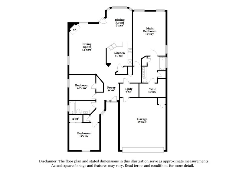 1,800/Mo, 4931 Dahlia Ter San Antonio, TX 78218 Floor Plan View