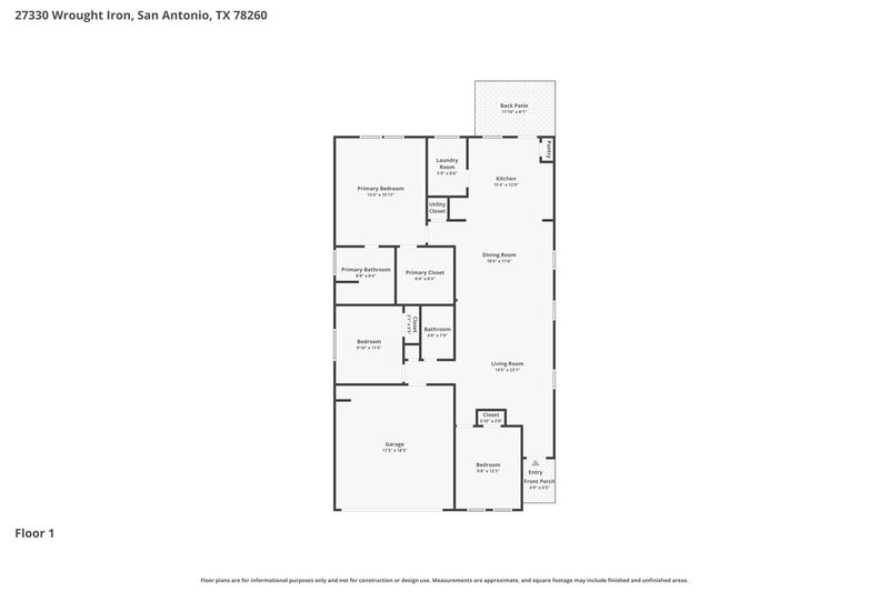 1,955/Mo, 27330 Wrought Iron San Antonio, TX 78260 Floor Plan View