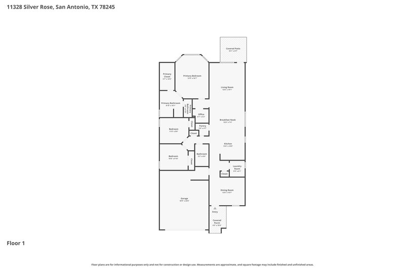 1,755/Mo, 11328 Silver Rose San Antonio, TX 78245 Floor Plan View