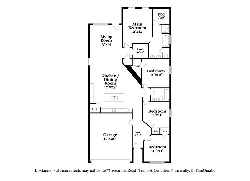 1,895/Mo, 5714 Goliad Blf San Antonio, TX 78222 Floor Plan View