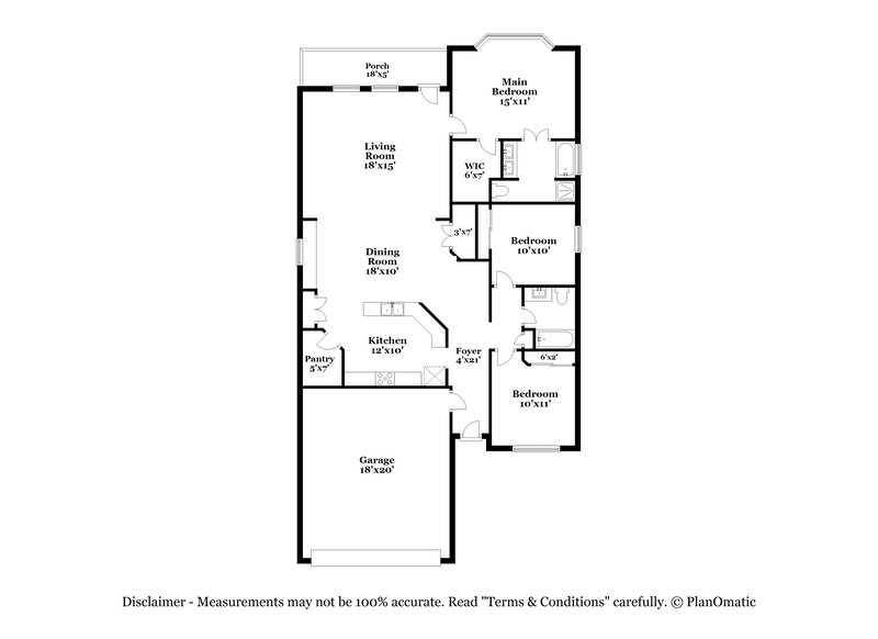 1,700/Mo, 5934 Ivans Farm San Antonio, TX 78244 Floor Plan View