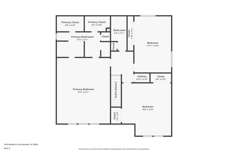 3,600/Mo, 7314 Arbeth Pl San Antonio, TX 78250 Floor Plan View 2