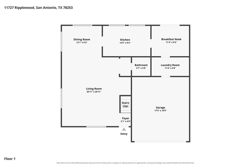 1,910/Mo, 11727 Ripplewood San Antonio, TX 78253 Floor Plan View