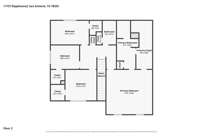 1,910/Mo, 11727 Ripplewood San Antonio, TX 78253 Floor Plan View 2