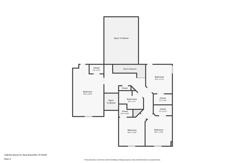 1,785/Mo, 1338 Ace Ranch St New Braunfels, TX 78130 Floor Plan View 2