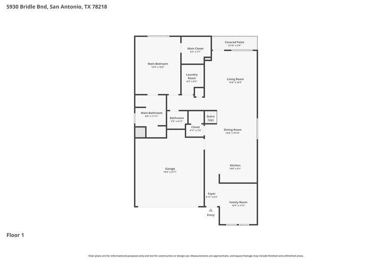 2,090/Mo, 5930 Bridle Bnd San Antonio, TX 78218 Floor Plan View