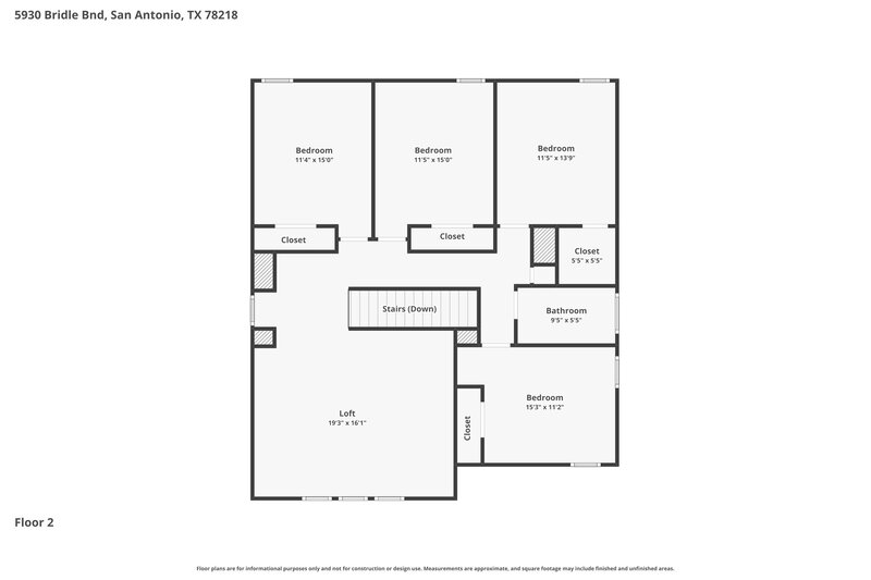 2,090/Mo, 5930 Bridle Bnd San Antonio, TX 78218 Floor Plan View 2