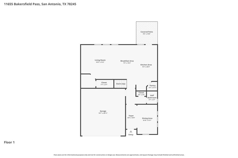 2,170/Mo, 11655 Bakersfield Pass San Antonio, TX 78245 Floor Plan View