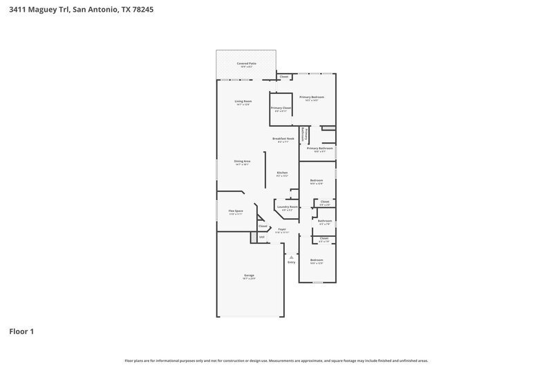 1,830/Mo, 3411 Maguey Trl San Antonio, TX 78245 Floor Plan View