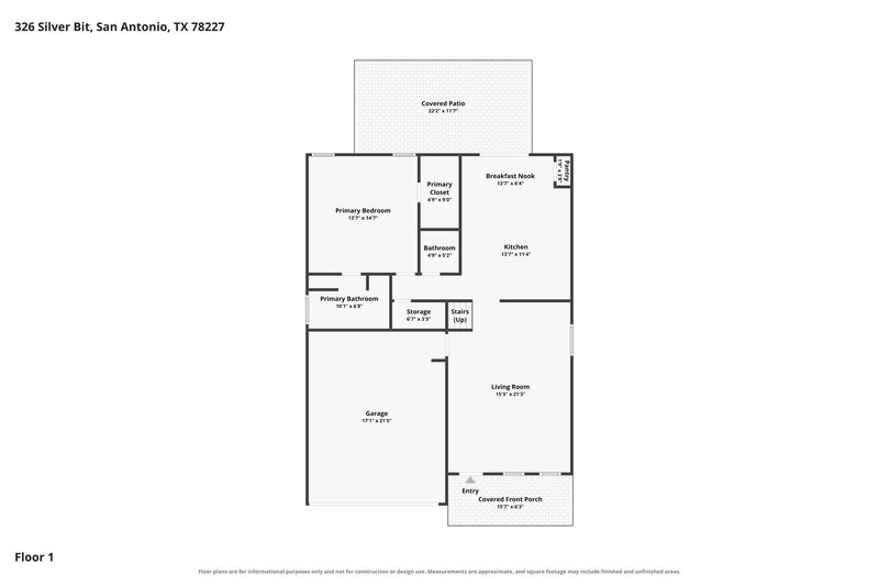 1,820/Mo, 326 Silver Bit San Antonio, TX 78227 Floor Plan View