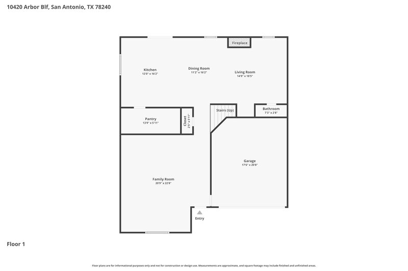 2,180/Mo, 10420 Arbor Blf San Antonio, TX 78240 Floor Plan View