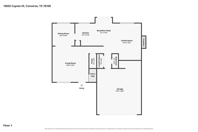 1,935/Mo, 10503 Coyote Hl Converse, TX 78109 Floor Plan View