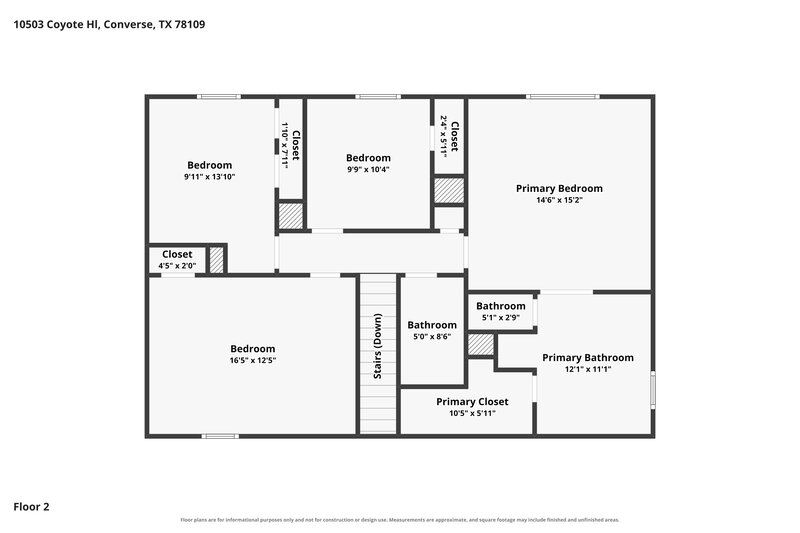 1,935/Mo, 10503 Coyote Hl Converse, TX 78109 Floor Plan View 2