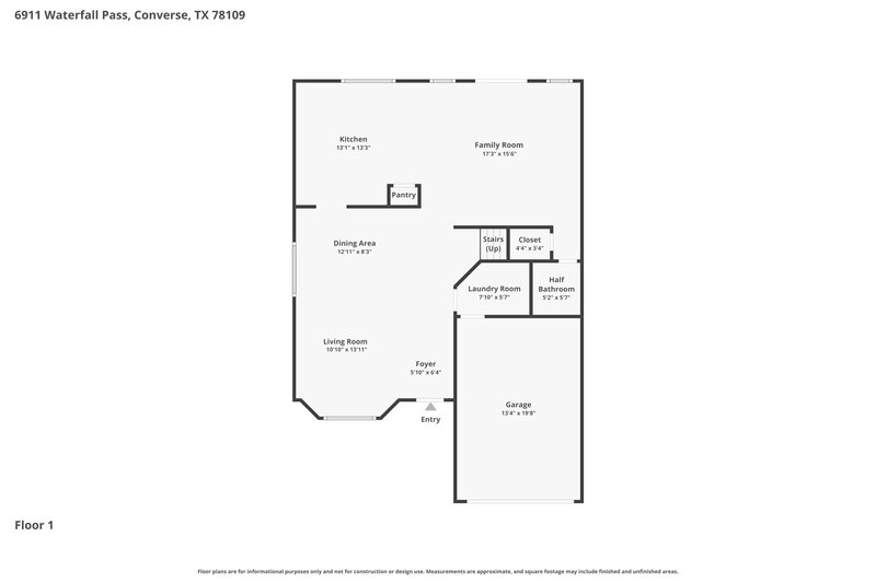 1,840/Mo, 6911 Waterfall Pass Converse, TX 78109 Floorplan View