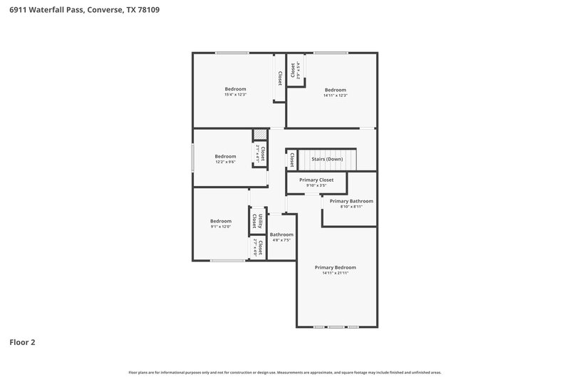 1,840/Mo, 6911 Waterfall Pass Converse, TX 78109 Floorplan View 2