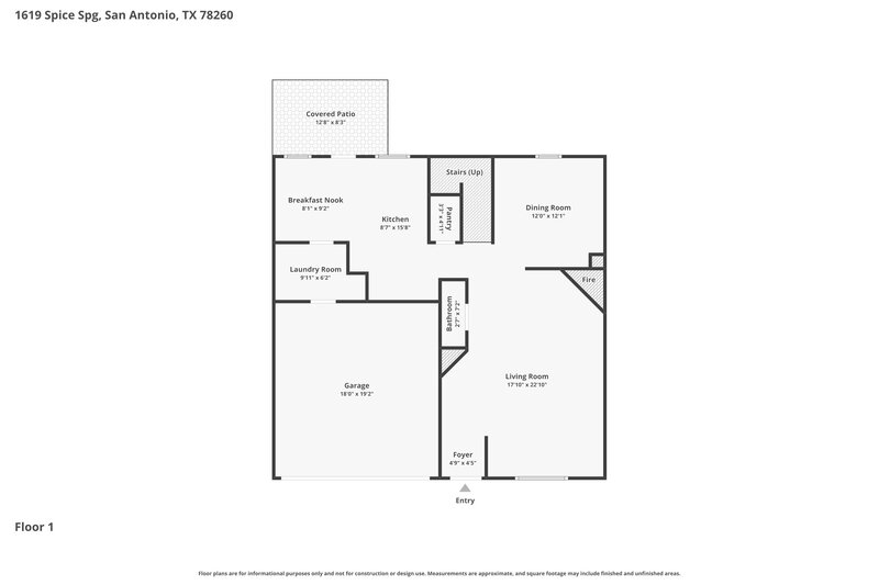 2,225/Mo, 1619 Spice Spg San Antonio, TX 78260 Floorplan View