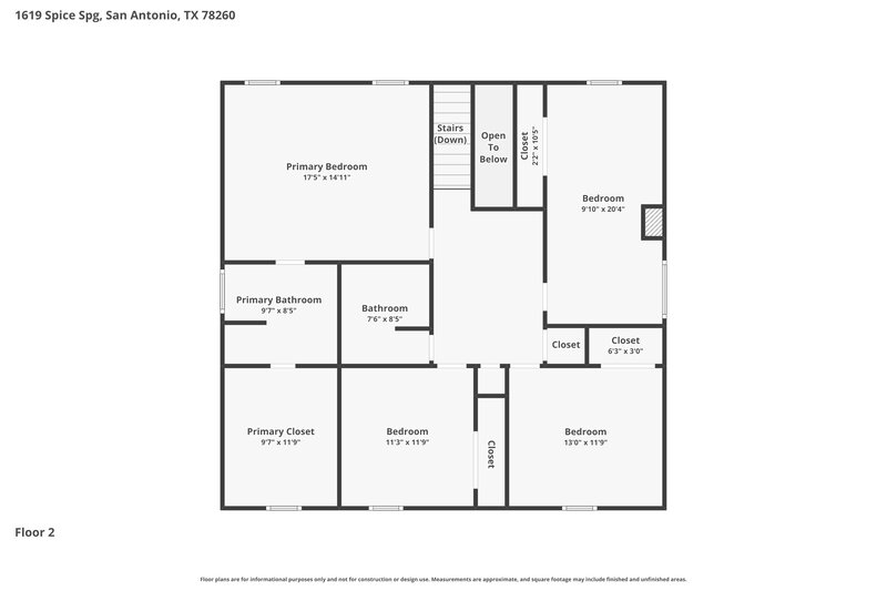2,225/Mo, 1619 Spice Spg San Antonio, TX 78260 Floorplan View 2