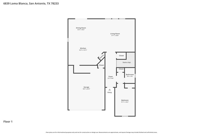 0/Mo, 6839 Loma Blanca San Antonio, TX 78233 Floor Plan View