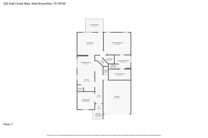 1,970/Mo, 252 Oak Creek Way New Braunfels, TX 78130 Floor Plan View
