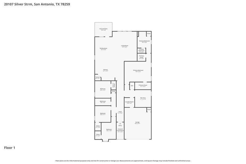 2,400/Mo, 20107 Silver Strm San Antonio, TX 78259 Floor Plan View