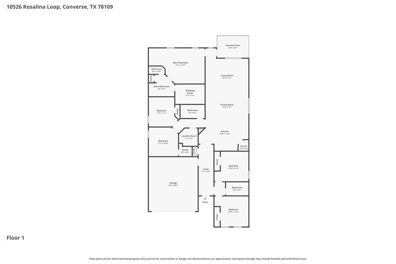 2,095/Mo, 10526 Rosalina Loop Converse, TX 78109 Floor Plan View
