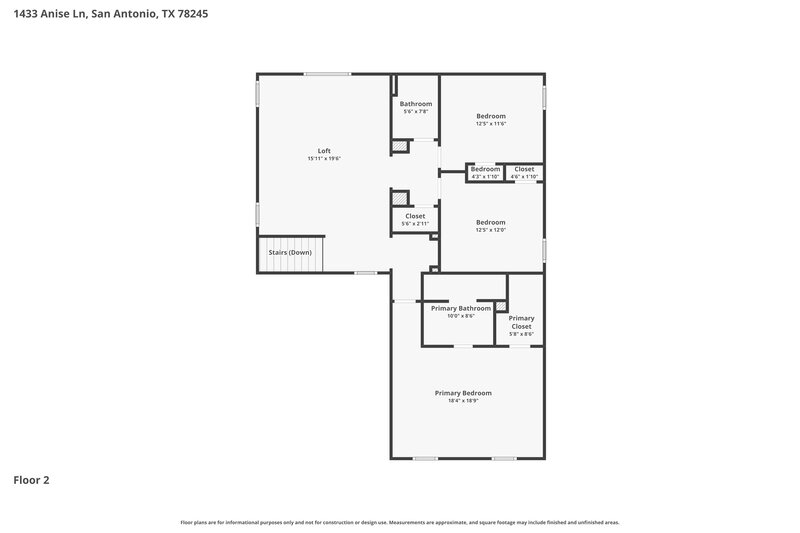 1,730/Mo, 1433 Anise Ln San Antonio, TX 78245 Floorplan View 2