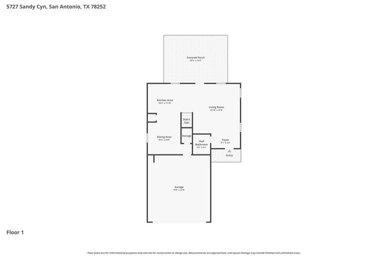1,470/Mo, 5727 Sandy Cyn San Antonio, TX 78252 Floorplan View