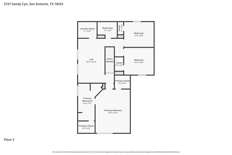 1,470/Mo, 5727 Sandy Cyn San Antonio, TX 78252 Floorplan View 2