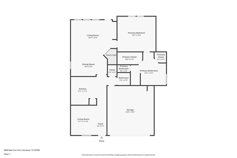 1,970/Mo, 9850 Red Iron Crk Converse, TX 78109 Floor Plan View