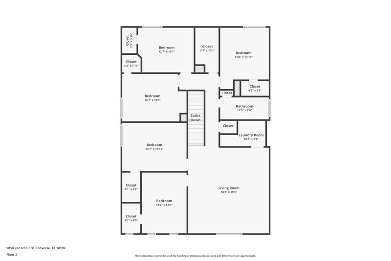 1,970/Mo, 9850 Red Iron Crk Converse, TX 78109 Floor Plan View 2