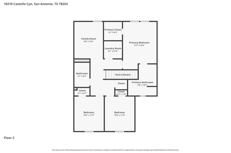 1,675/Mo, 10210 Castello Cyn San Antonio, TX 78254 Floor Plan View 2