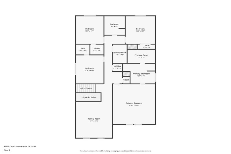 2,550/Mo, 12807 Capri San Antonio, TX 78253 Floor Plan View 2