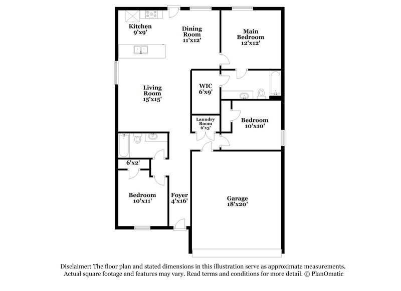 1,690/Mo, 9721 Marbach Brk San Antonio, TX 78245 Floor Plan View
