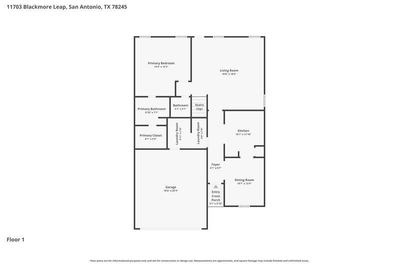 2,005/Mo, 11703 Blackmore Leap San Antonio, TX 78245 Floorplan View
