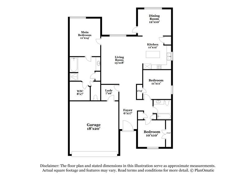 1,880/Mo, 7928 Bluewater Cv San Antonio, TX 78254 Floor Plan View