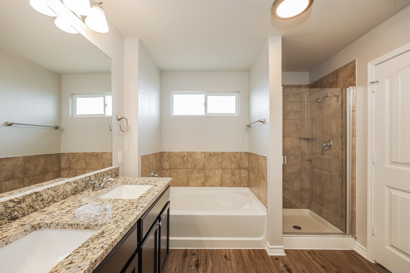 2,165/Mo, 11628 Blackmore Leap San Antonio, TX 78245 Main Bathroom View
