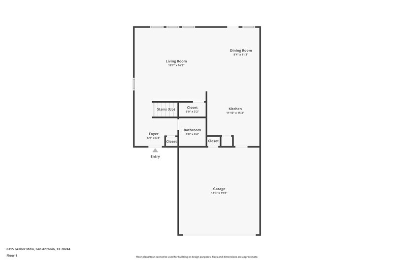 1,720/Mo, 6315 Gerber Mdw San Antonio, TX 78244 Floor Plan View