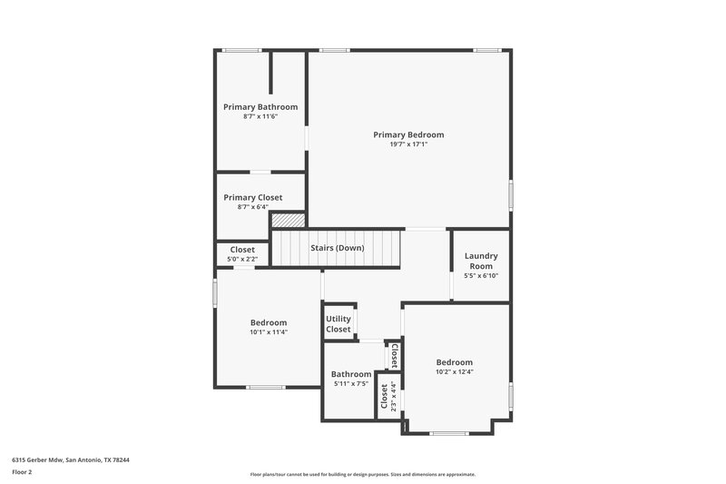 1,720/Mo, 6315 Gerber Mdw San Antonio, TX 78244 Floor Plan View 2